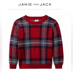Janie and Jack Kids Red Plaid Tartan Sweater